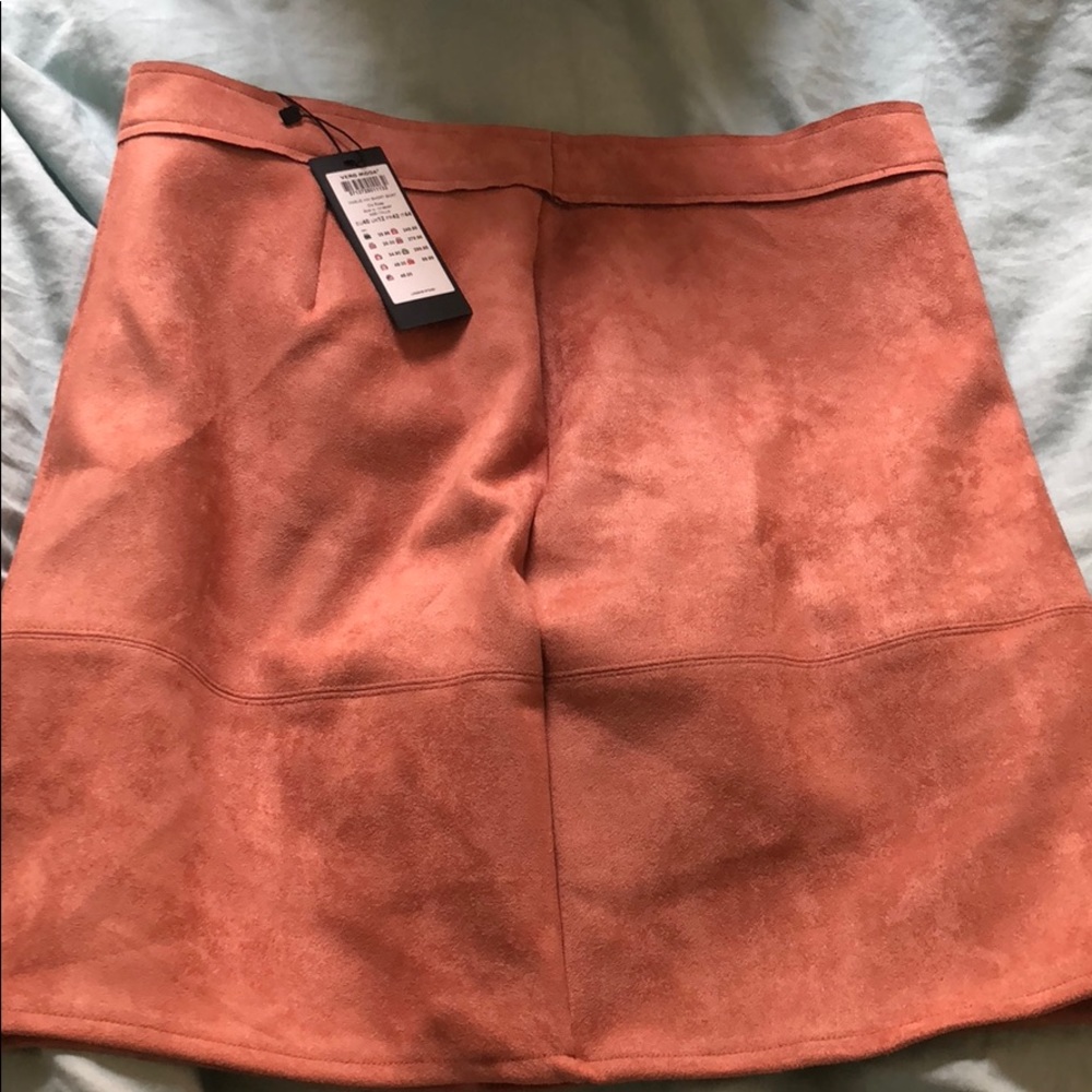 Burnt pink suede skirt